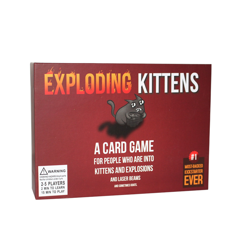 Exploding Kittens Original Edition - Hilarious Game for Family Game Night - Funny Card Games for Ages 7 and Up - 56 Cards - 2-5 Players - 15 Minutes of Play